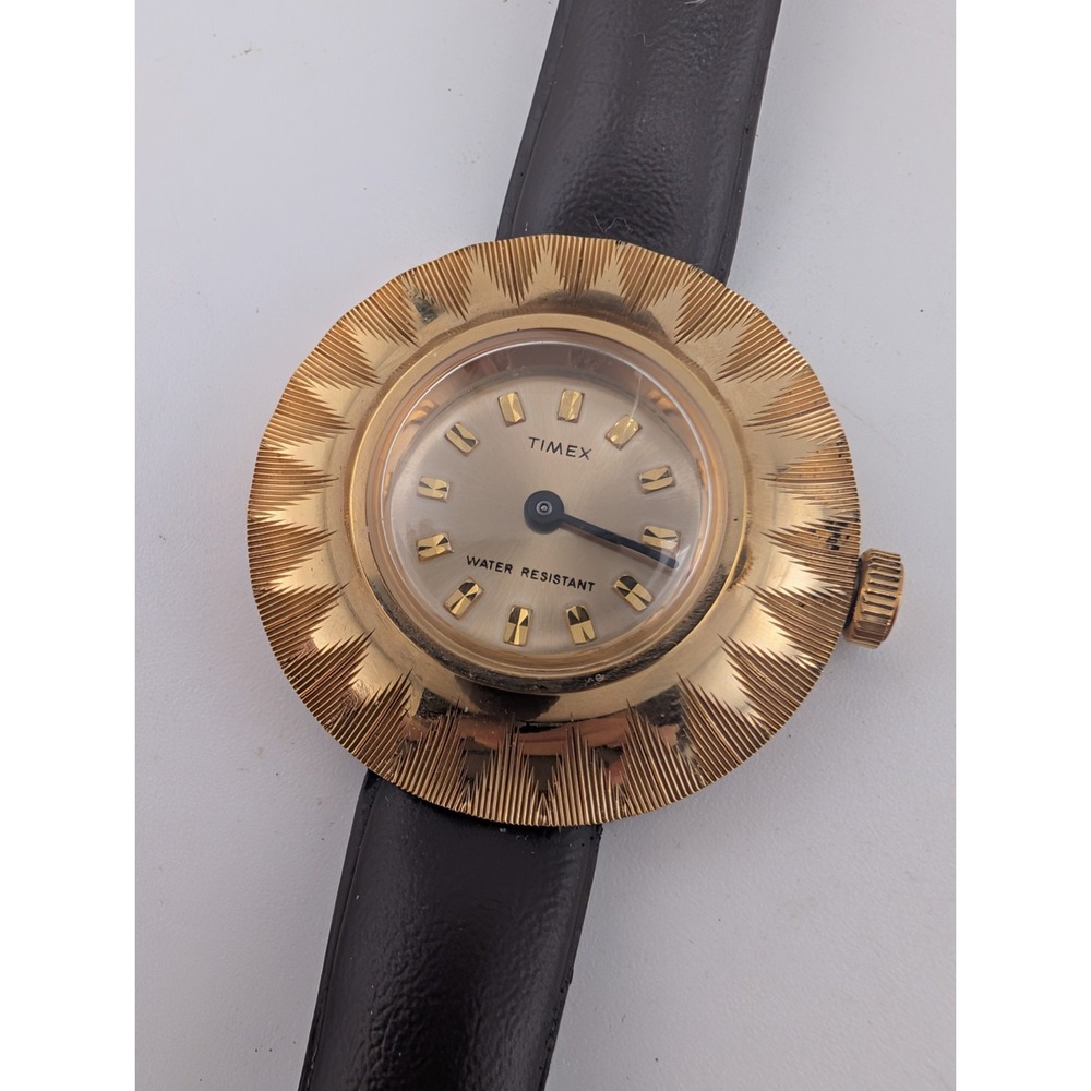Vintage Timex Mechanical Women's Watch 30mm Gold Case- For Parts/Repair